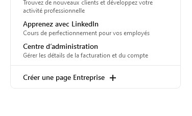 Une capture d'écran de l'application LinkedIn pour créer une page entreprise